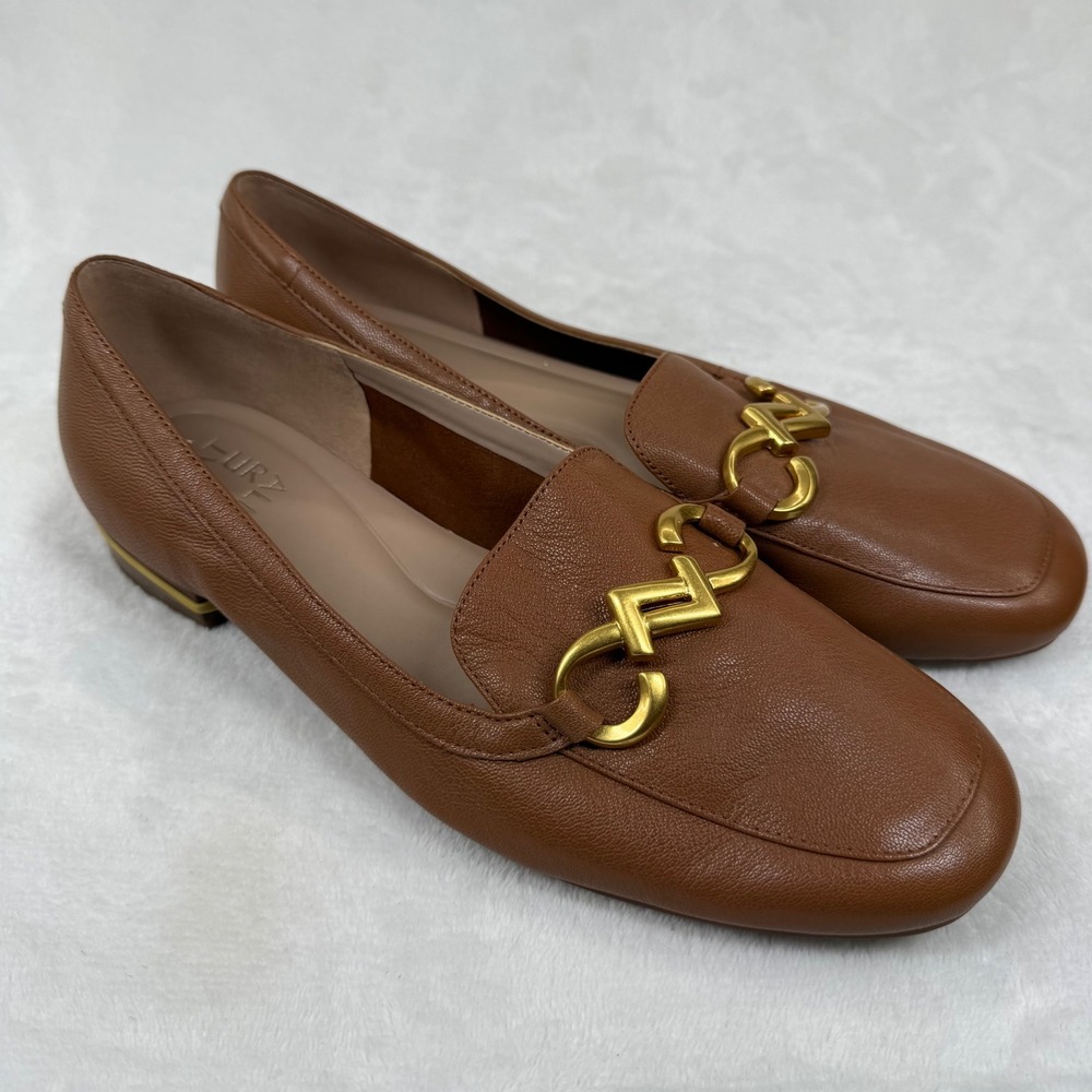 Naturalizer Adiline Loafers English Tea Brown Leather‎ Square Toe 9.5W